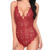 Сексуальные женские боди с кружевом на бретелях Perspective Lingerie Deep V-Neck Bodysuit