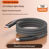 Магнитный кабель Magic Rope 6A, двухцветная оплетка для Apple 15 и Huawei, сверхбыстрая зарядка 240 Вт.