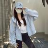 Womens Fitted Hooded Zip-Up Sweatshirt Jacket Short Length Warm Lined Casual Top