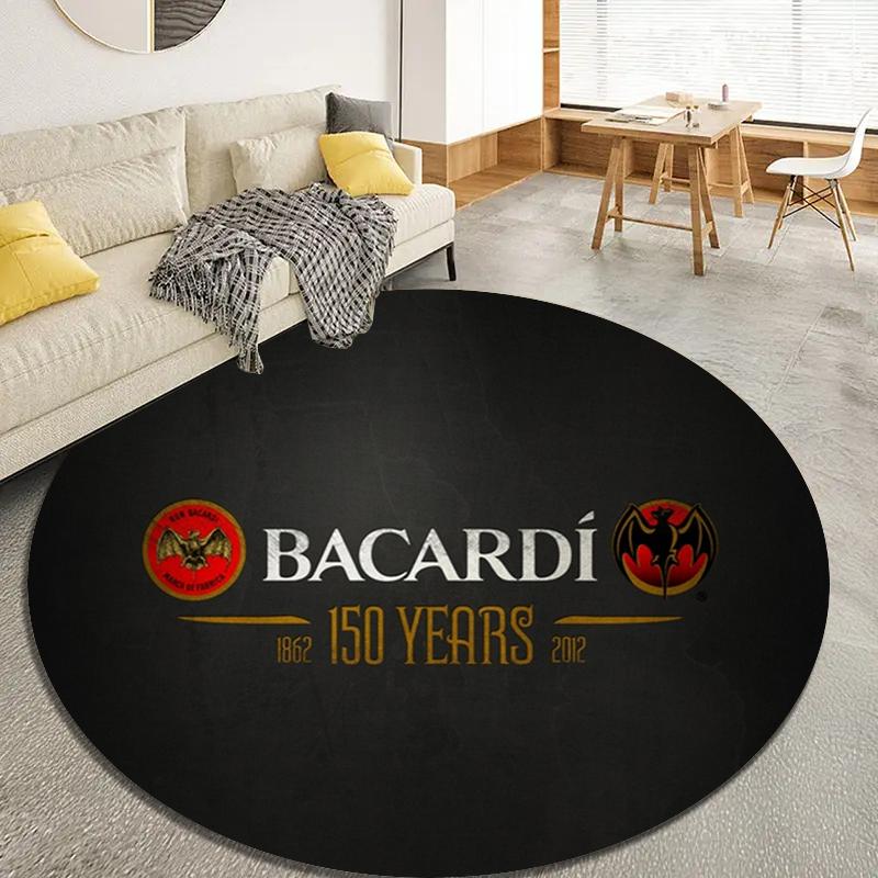 Bacardi 150 Years Round Area Rug,Carpet Rug for Living Room Bedroom Sofa Playroom Decor,Non-slip Floor Mat30