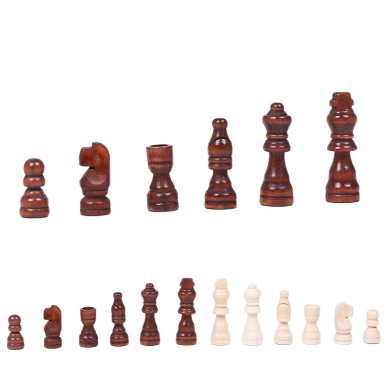 32 шт. Деревянные шахматные фигуры ручной резьбы. Портативные турнирные шахматные фигуры. Фигуры для международных шахмат для настольной шахматной игры.