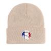 France Flag Mouth Winter Knit Cap Beanie, Patriotic Man Cap Versatile Autumn Unisex Gorro Knitted Hat Beanie