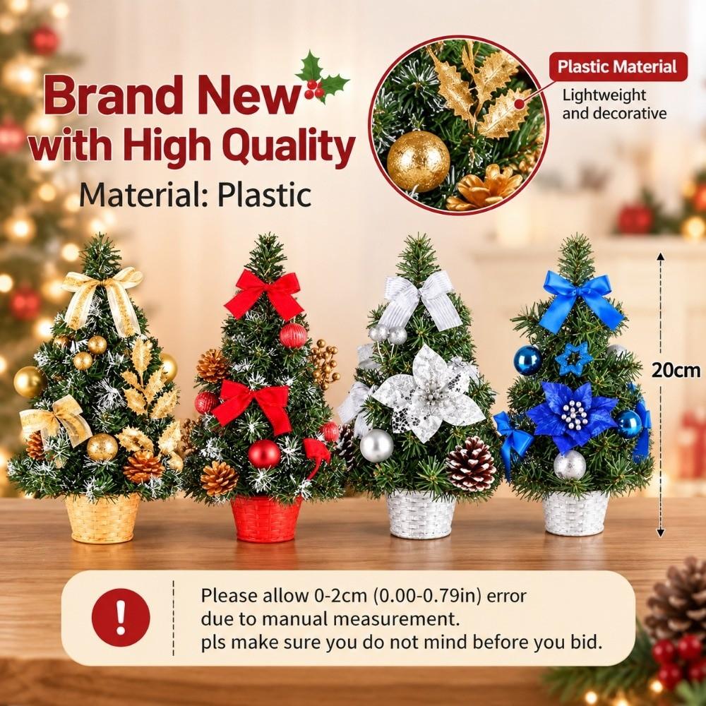 4Colors Christmas Tree 20cm Artificial Christmas Tree New Home Bedroom Party Decorations