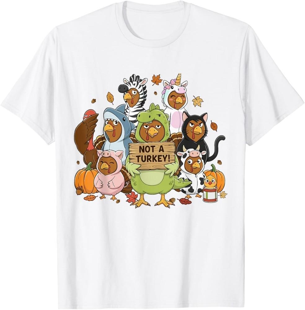 Funny Thanksgiving Turkey In Disguise Squad Animal Costumes T-Shirt