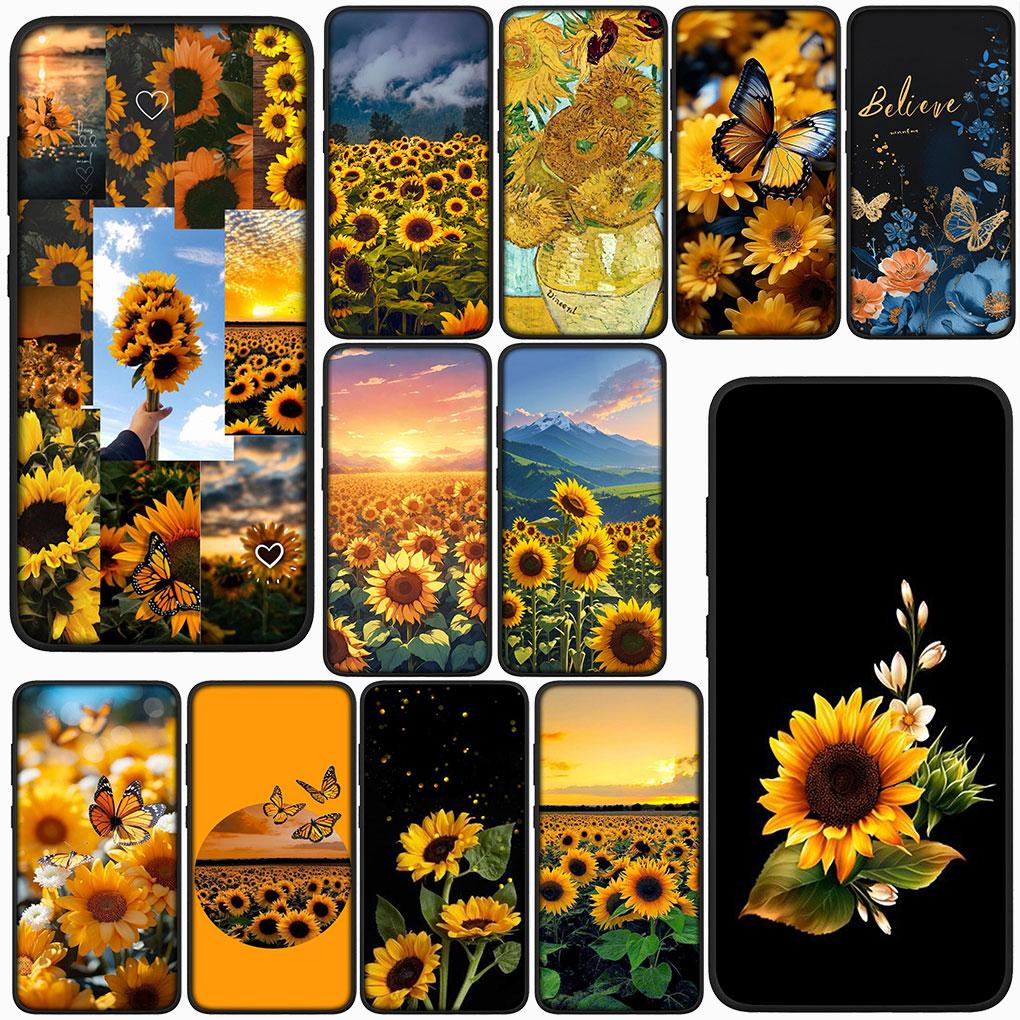 Cover for Samsung Galaxy S22 S21 S20 Fe Ultra S9 Plus + A13 A22 M21 M31 M55 M15 Protective Phone Case With Sunflower Flower