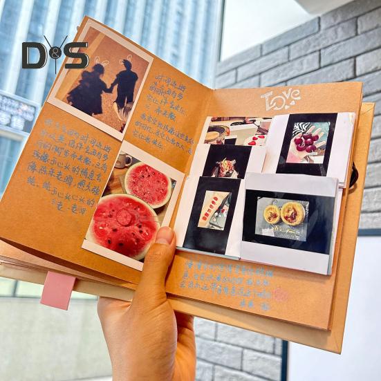 Аккордеонный фотоальбом растягивающаяся крафт-бумага альбом складной DIY сувенир книга альбом подарок на свадьбу день рождения выпускной