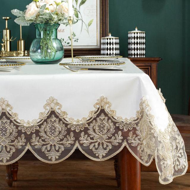 Водонепроницаемая скатерть прямоугольная для обеденного стола с кружевом из искусственной кожи, круглая квадратная крышка для журнального столика, нескользящая, элегантная