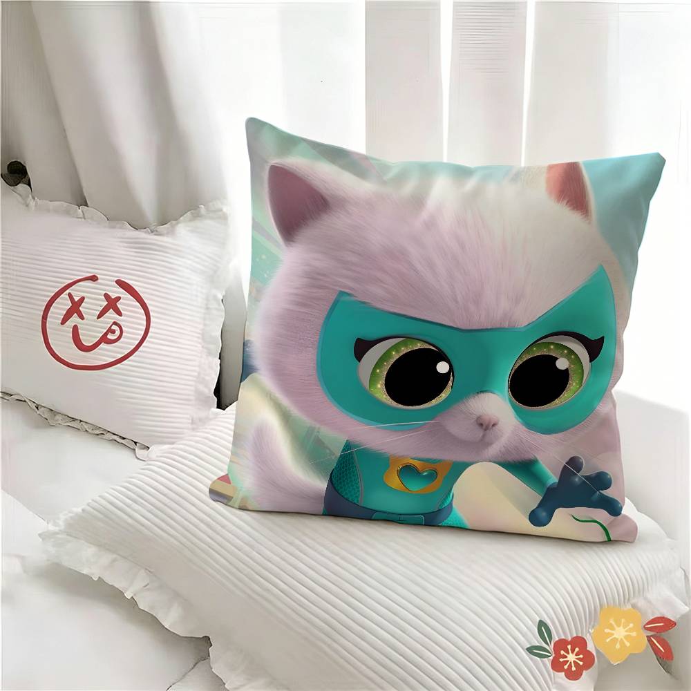 pc Cute Cartoon SSuperKitties Pillow Case Fashion Square Pillowcase Bedroom Sofa Room Ins Decoration Leisure