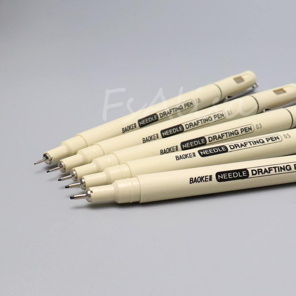 FsAlisa Milli Needle Line Set of for Line Sign Pen, Black, Water-Based, Pen, Waterproof, Ultra-Fine, 0.05-0.7mm Diameter, 5, Illustrations, Manga,