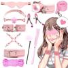 SM Goods Restraints for Women Set Sexy Rape and Humiliation Gag Shackles SM Play Collar Handcuffs Leg Shackles Eye Mask Adjustable Sex Toy Adult Goods