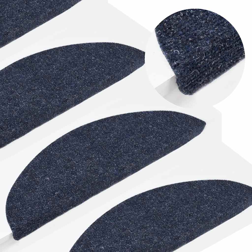 Self Adhesive Stair Treads 5 pcs 56 x 17 x 3 cm Blue Semi Round