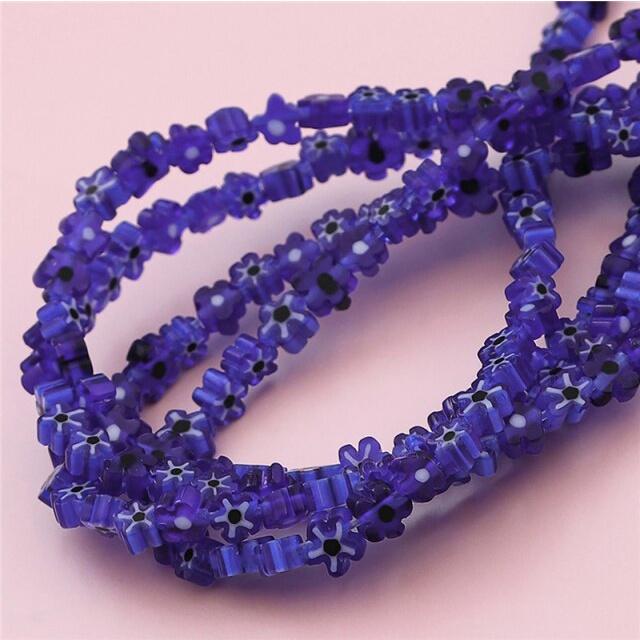 45шт лэмпворк бусины разноцветные стеклянные бусины с цветочным узором для изготовления ювелирных изделий