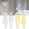 2Pcs Acrylic Bathroom Mirror Sign Adhesive Restroom Door Toilet 3D Men Women Sign