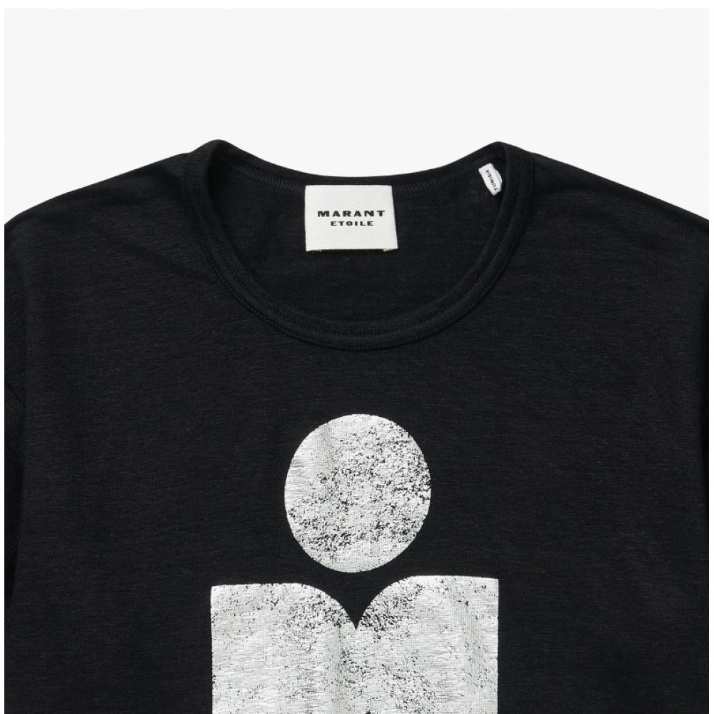 ISabelle Marant TS0004fa A1n10e 01bk Koldi Coldi Льняная Женская Футболка с Коротким Рукавом