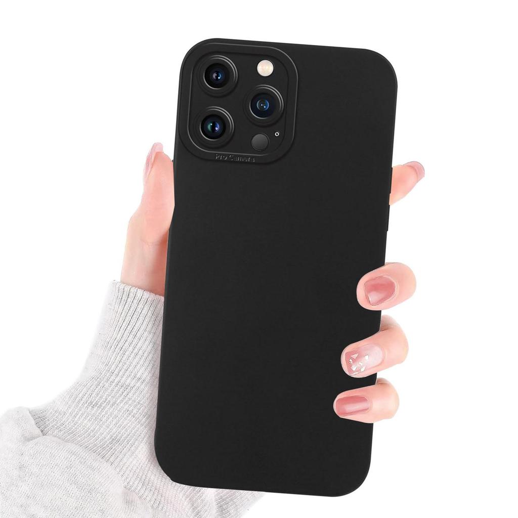 Роскошный черный чехол для iPhone 16 15 14 Pro Max Plus 13 12 11 7, Мягкий силиконовый чехол из ТПУ, Амортизирующий чехол с защитой камеры