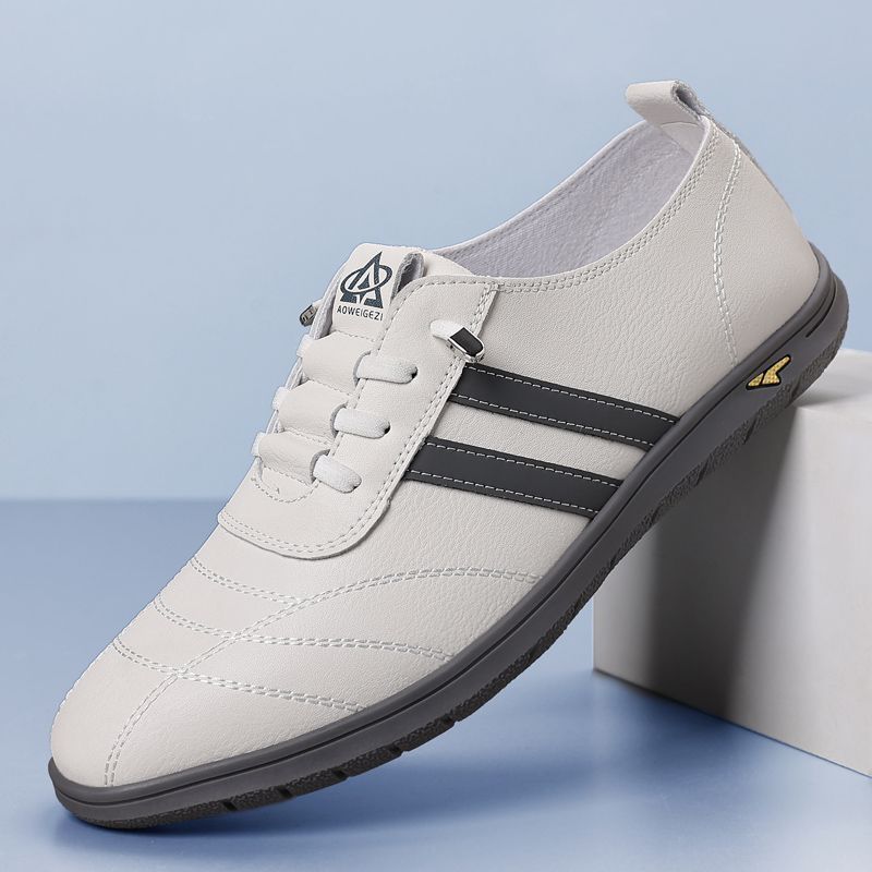 Мужская обувь новая повседневная кожаная обувь мягкая подошва одна педаль ленивая обувь мужская мода универсальная деловая повседневная кожаная обувь