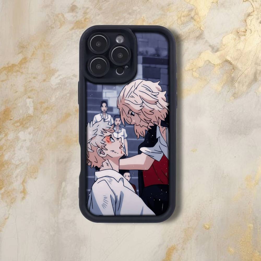 Tokyo R-Revengers Anime Phone Case For iPhone 17,16,15,14,13,12,Pro,Max,Plus,E,SE4,Air, emery Black Full Coverage TPU