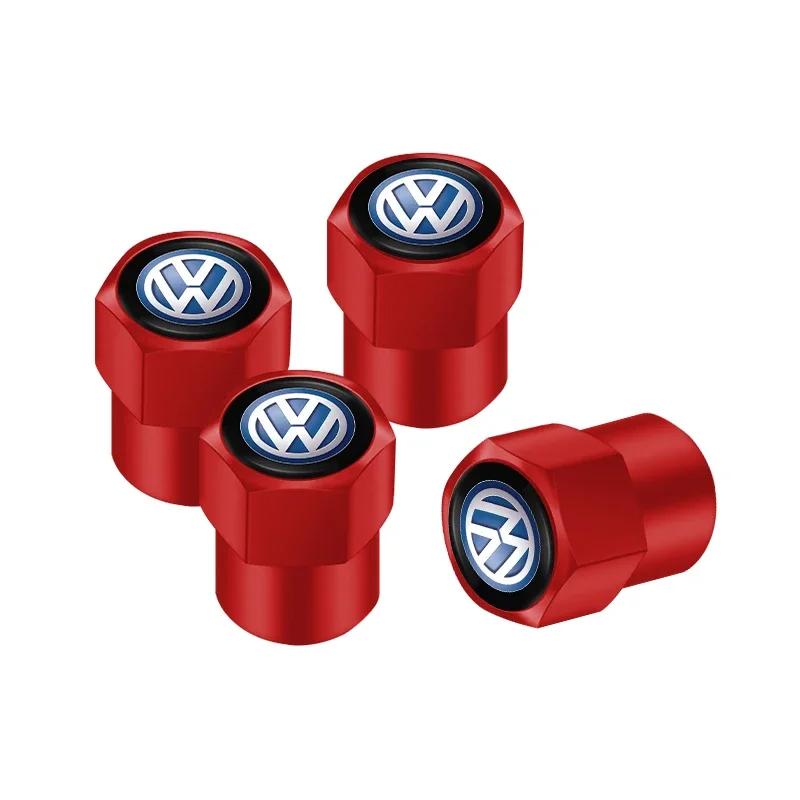 SVLHP1 4Pcs Aluminum Alloy Car Tire Valve Cap Auto Wheel Accessories For VW GTI Polo Passat B6 Golf Tiguan T-ROC Jetta Atlas Beetle CC