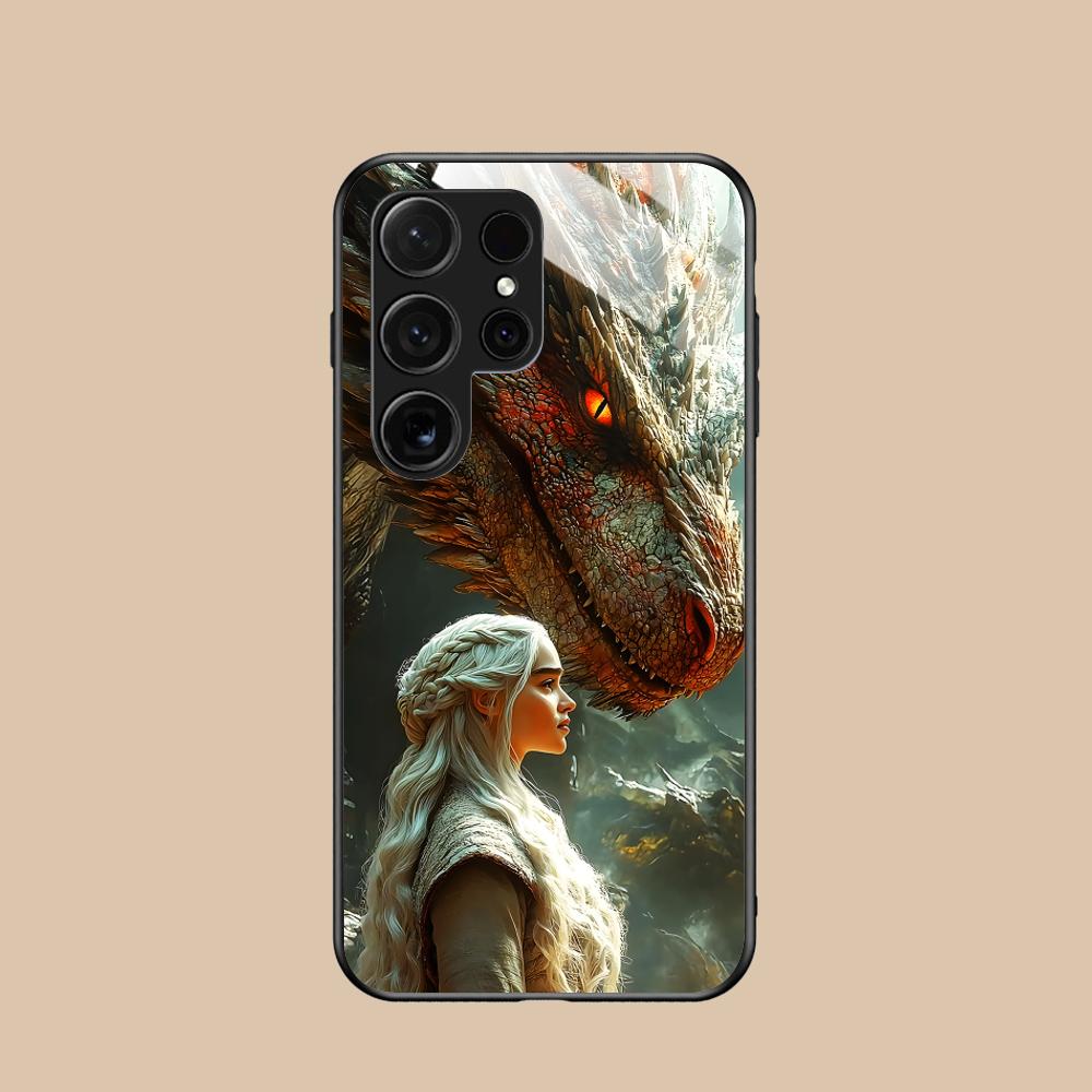 Стеклянный чехол для мобильного телефона «Королева Драконов» для Samsung Galaxy S26 S25 S24 S23 S22 S21 S20 Note20 Plus FE Ultra Цветной чехол