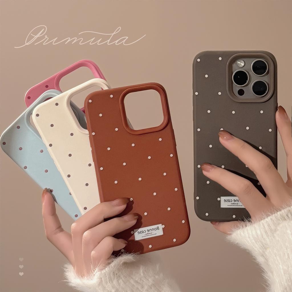 Ins Korean Polka Dots for IPhone17 Mobile Phone Case for Apple 15pro Max Personality Simple 13 Anti-fall 14 Soft