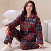 100% Pure Cotton Pajamas Women's Winter Three-layer Thickened Middle-aged Mother Padded Jacket Warm Loungewear Set