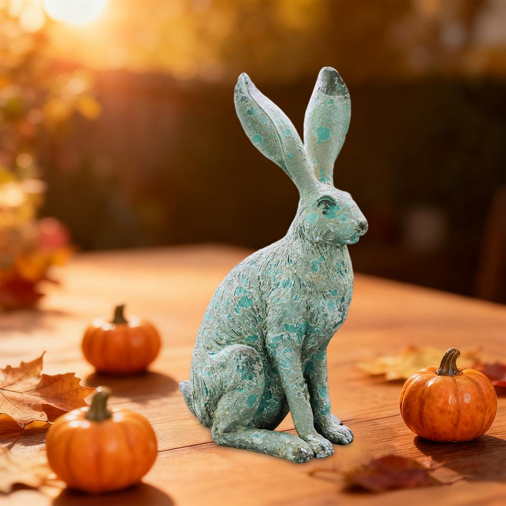 Смола Пасхальный Кролик Симуляция Животного Скульптура Украшение Ретро Сказка Подарок