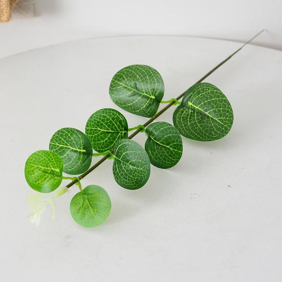 10 шт., искусственные листья эвкалипта, ветка со стеблем, реалистичные многоразовые искусственные зеленые растения, зелень, домашний стол, центральное украшение, реквизит для фото