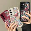 Красивый цветочный узор чехол для Samsung S24 FE S23 Ultra S22 S21 Plus A55 A54 A53 A52 A35 A34 A15 A14 цветы противоударный защитный объектив телефона чехол