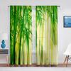 Green Bamboo Forest Exotic Jungle Sheer Voiles Curtain for Living Room Bedroom Drape Kitchen Window Tulle Curtains Home Decor