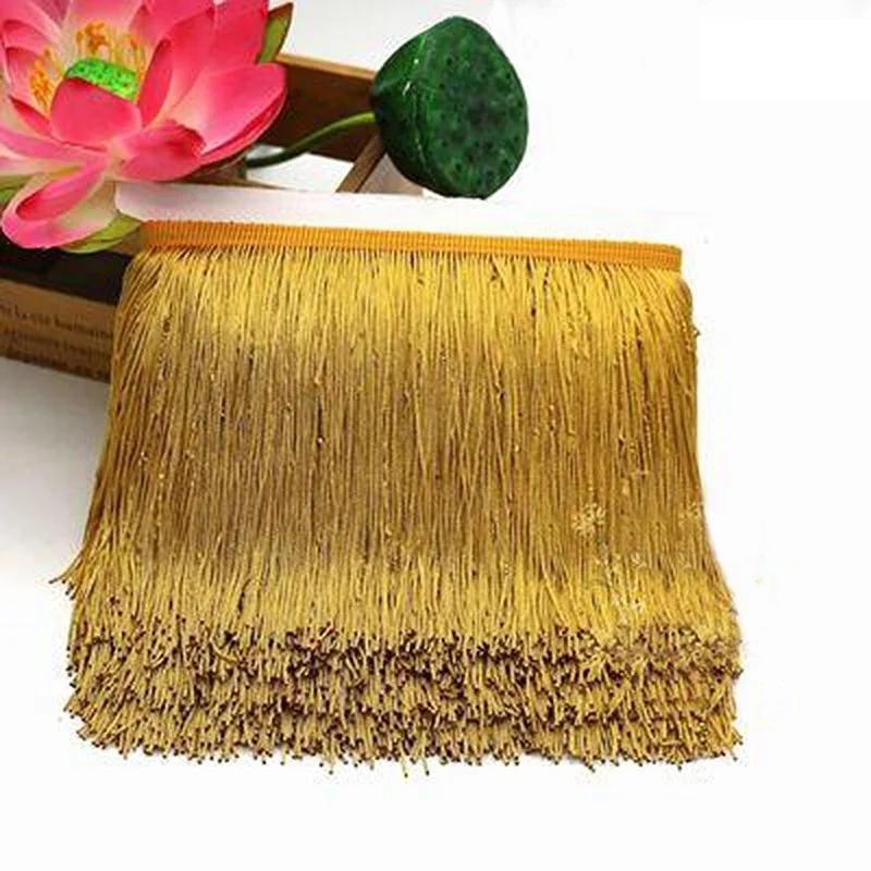 50/100cm Width Polyerter Tassel Lace Trim Ribbon Fringes For Sewing Curtains Latin Dress Tassels Trimmings Accessories Crafts