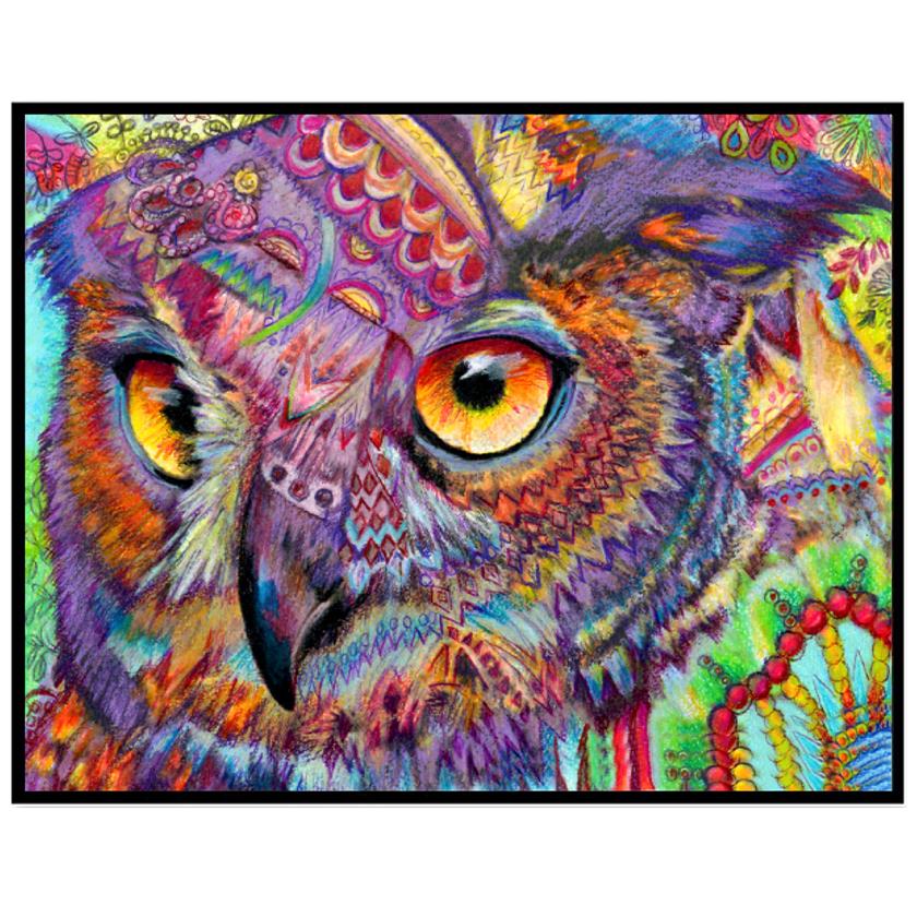 Животное 5D Алмазная картина Полный алмаз Лошадь Сова Попугай Панда Круглая Алмазная мозаика Узор Домашнее украшение Diy Ручная работа Wall St