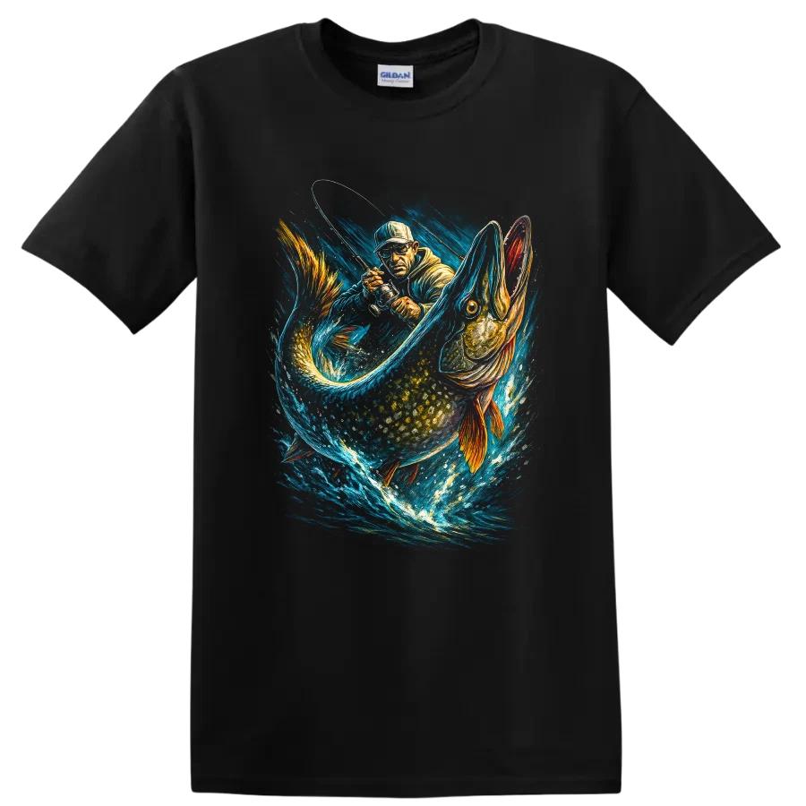 Fishing T Shirt Catch of the Day Angler w/ Big Fish T Shirt Tee