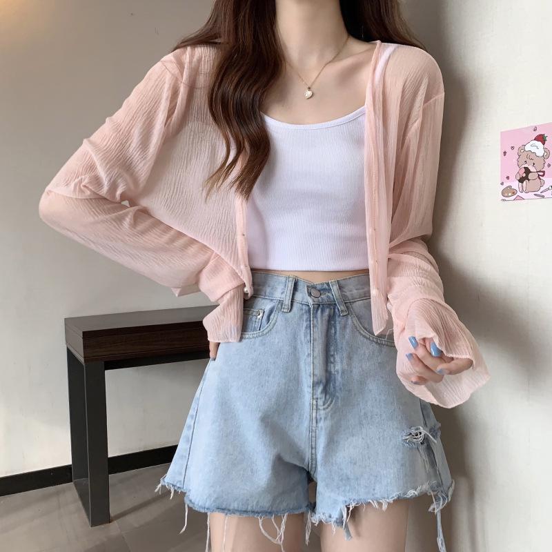 2023 Модный женский солнцезащитный кардиган-шаль с длинными рукавами для лета