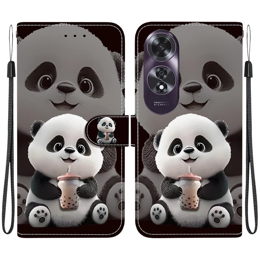 Чехол-книжка из искусственной кожи ручной работы для Oppo A60 4G, противоскользящий, противоударный, с ремешком на запястье и дизайном в виде сердца/розы/кошки