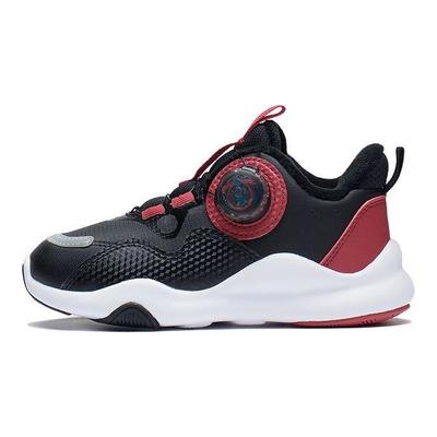 Li Ning Kids Yulei Удобная нескользящая амортизирующая износостойкая повседневная обувь Детская повседневная обувь Черный Красный YKNS098-27