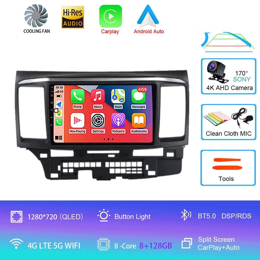 9-дюймовый Android 14 для MITSUBISHI LANCER 10 X 2008 2009 2010 2011 - 2016 автомобильный радиоприемник стерео аудио GPS-плеер Carplay автоматический экран