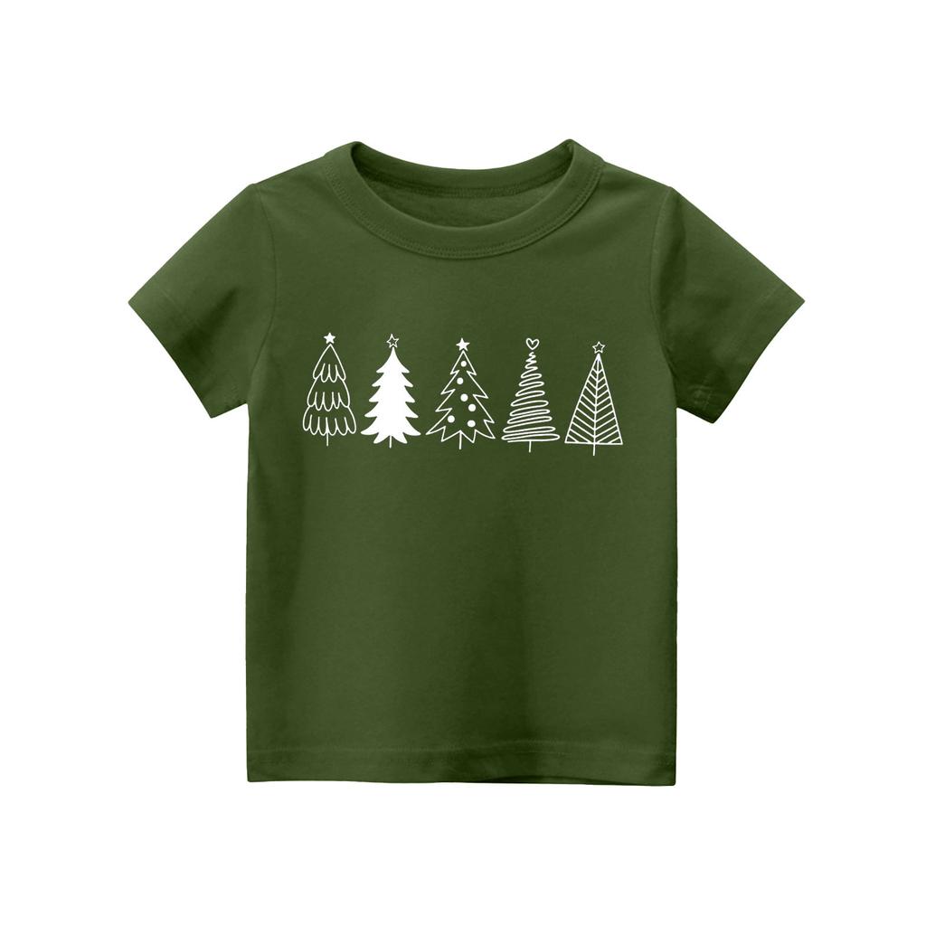 Christmas Day Toddler Girl Boy T-Shirts Kids Top Boys And Girls Printed Short Sleeved T-shirt