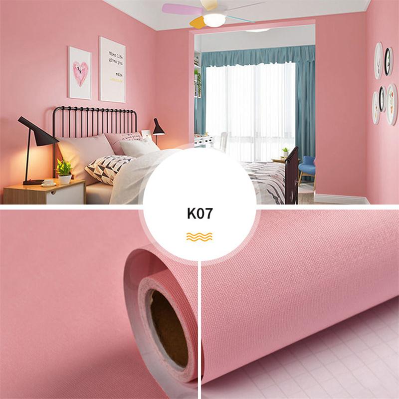 Solid Color Self-adhesive Simple Warm Bedroom Living Room Decor Waterproof Background Wall Paper Furniture Renovation