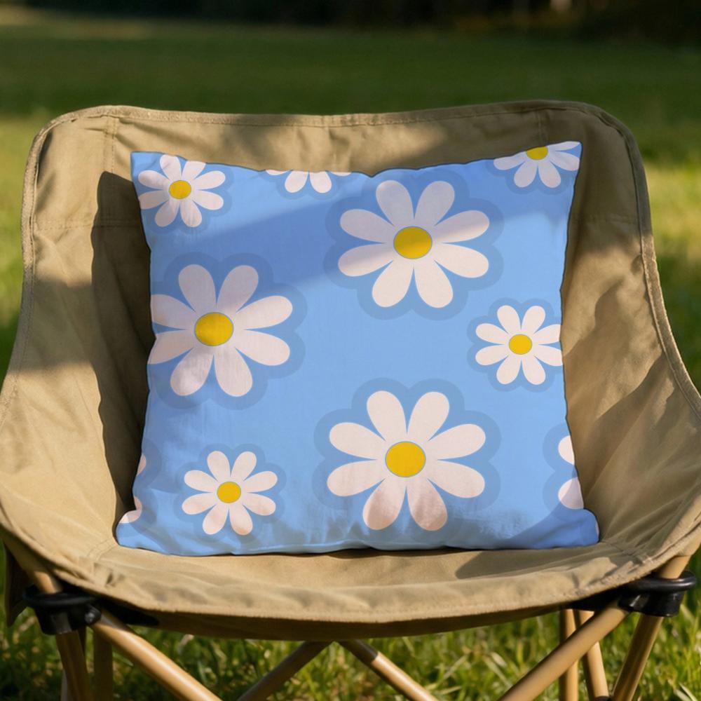 Romantic Daisy Print Spring Cushion Cover Soft Reversible Durable Pillow Cover MultiScene Use for Home Car Daily Comfort