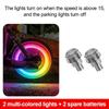 2Pcs Seven-Color Flashing Wheel Valve Lights Vibration Activated Spoke Flash Lights  Night Riding