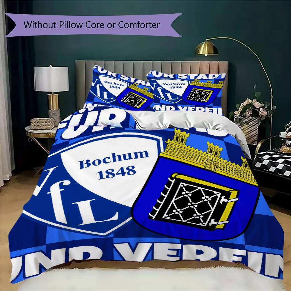 VfL Bochum 1848 Pattern Bedding uilt Set uilt Cover Pillowcase Home Decoration Birthday Gift (1 * duvet cover + 2 * pillowcase  without core)99