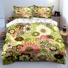 3Pcs Boho Retro Bedding Set, 70s Inspired Geometric Floral Pattern Print Duvet Cover, Whimsical Bedroom Decor