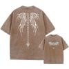 Y2k Харадзюку Ретро Кислотная Футболка Футболка с Принтом Streetwear Лето Чистый Хлопок Короткий Чистый Хлопок Стиранный Черный Топ Унисекс