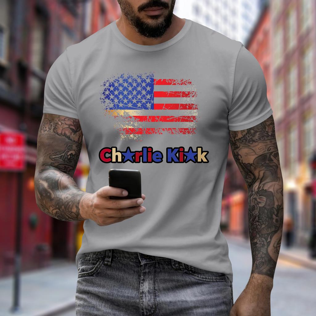 Men's Printed Short Sleeve T-Shirt Men's Loose Casual Short Sleeve Top