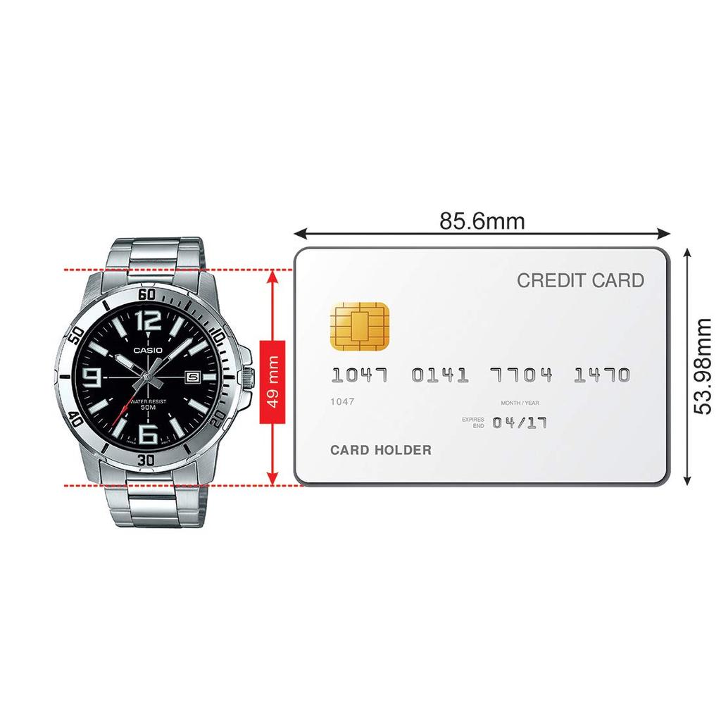 Casio MTP-VD01D-1BV Мужские Enticer Нержавеющая сталь Черный циферблат Повседневные Аналоговые Спортивные часы