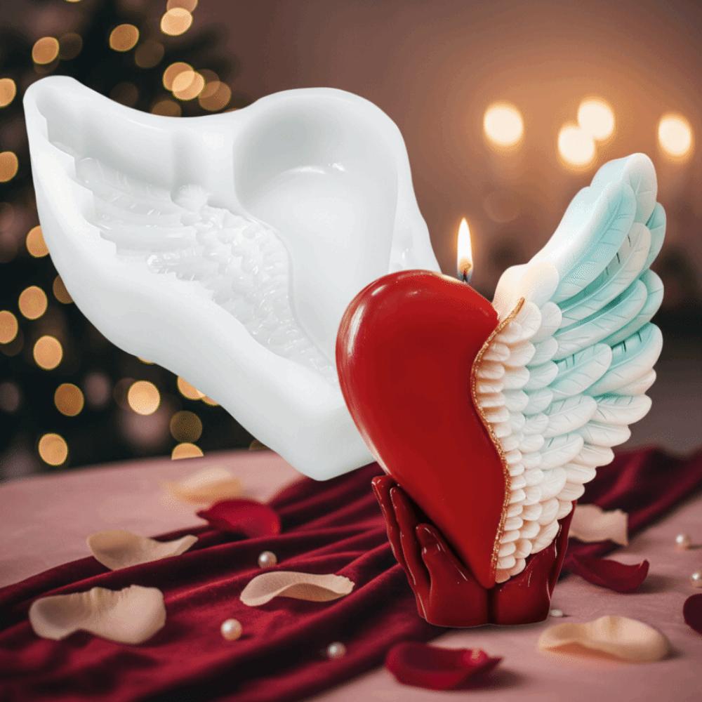 3D Valentine's Day Handmade Soap Mold Reusable Gypsum Mold Love Wing Candle Mold Plaster