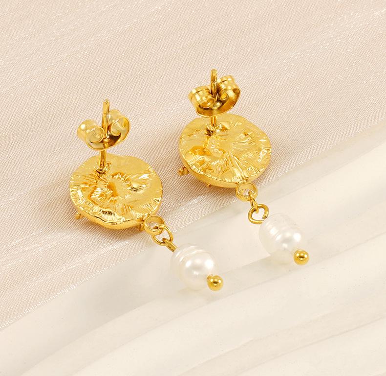 Ретро Нишевые Высококлассные Серьги-Шестиугольники с Жемчугом для Женщин – Европейский и Американский Стиль, Мода из Титановой Стали.