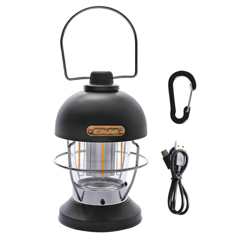 Наружные фонари для кемпинга, регулируемые, перезаряжаемые через USB, ретро-светодиоды для палаток, фонарь для кемпинга с металлом