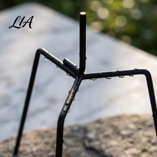 Courtyard Landscaping Accessory Heavy Duty Iron Garden Stake, Triangular Stability Ground Peg, Rust Weatherproof Metal Support Resistant Bracket