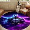 Bat Neon Lights Round Rug for Livingroom,Bedroom, Palyroom, Chair Rug, Area rug, Circle Carpet, Large Size Decor Fan Christmas gift
